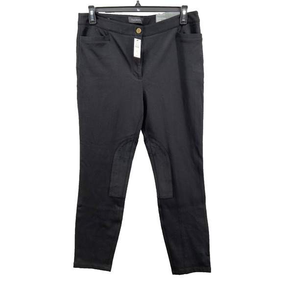 NWT Talbots Pants Womens Sz 12 Black Tapered Padded Leg Equestrian Breeches $119 - Picture 1 of 12